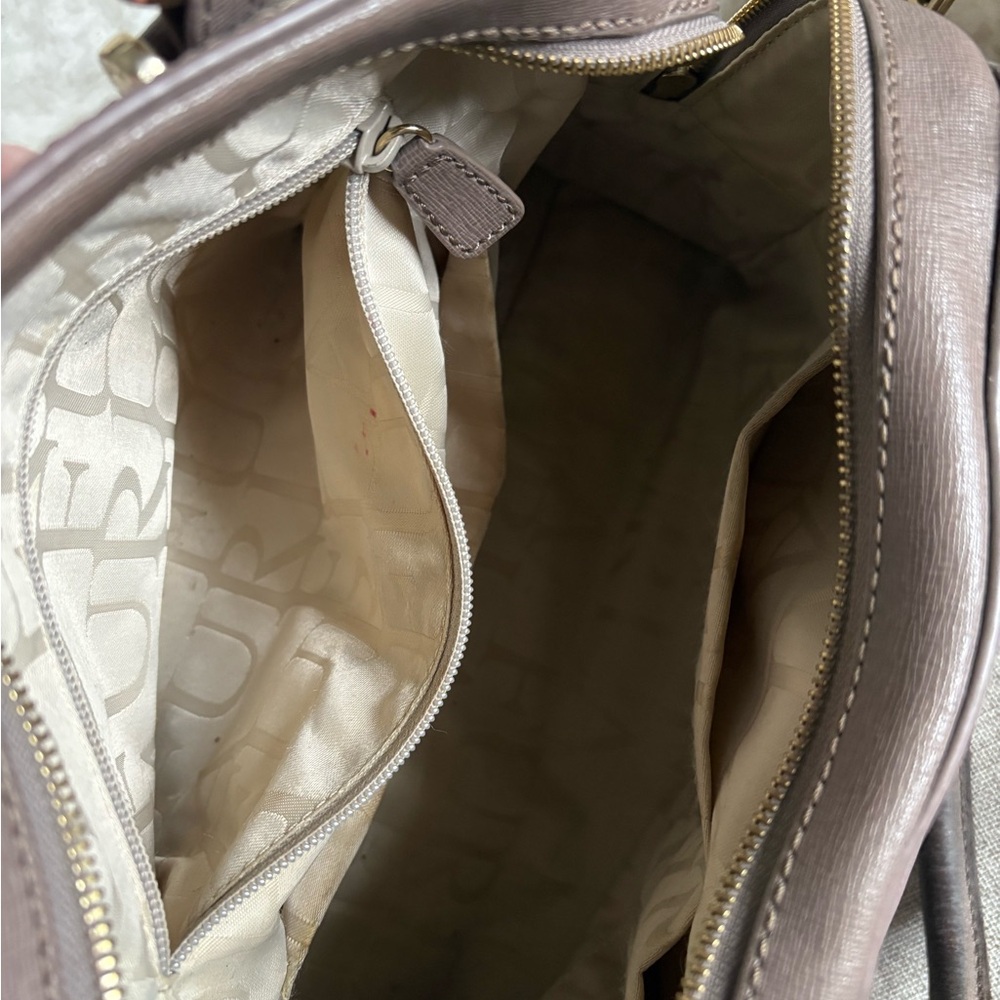 Furla Taupe Brown Saffiano Leather Satchel - Picture 7 of 8